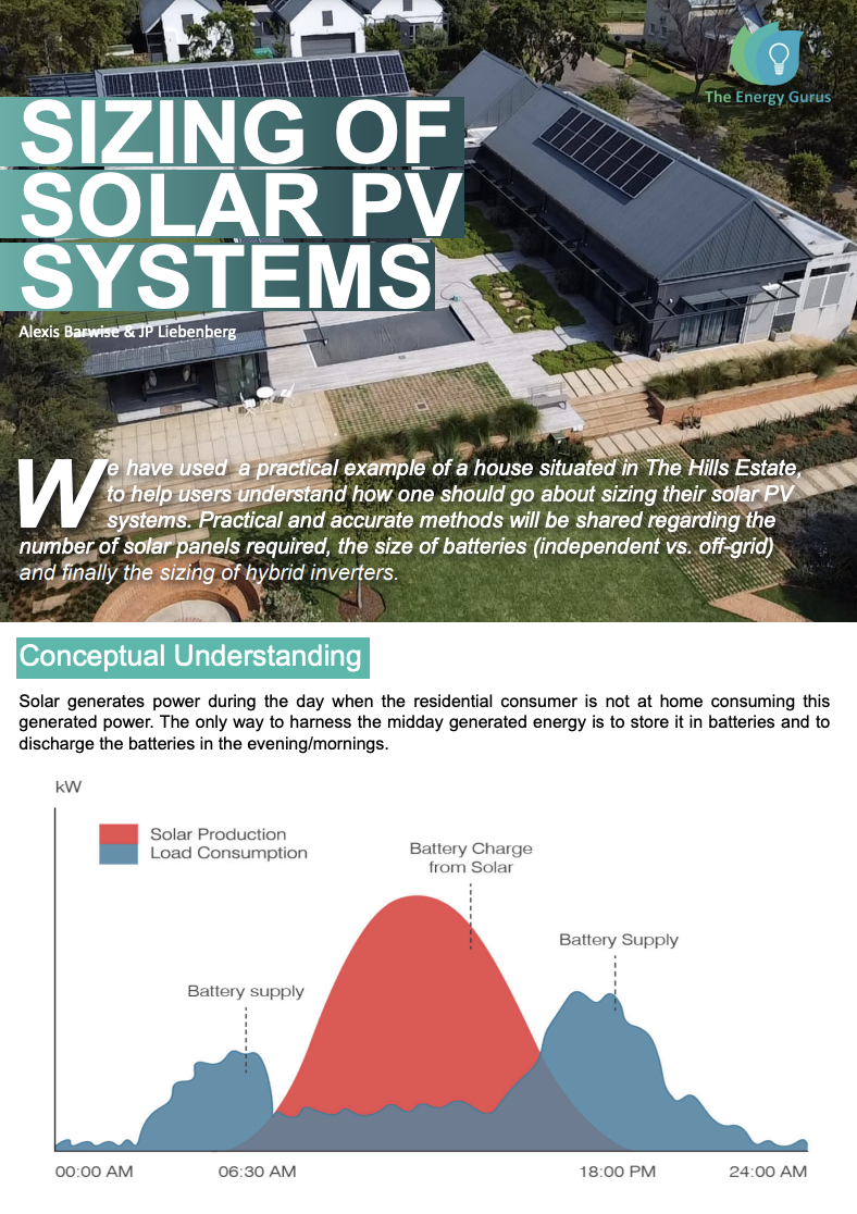 Sizing of solar PV systems